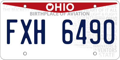 OH license plate FXH6490