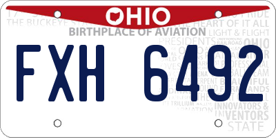 OH license plate FXH6492