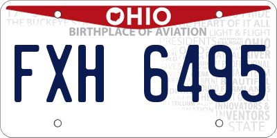 OH license plate FXH6495
