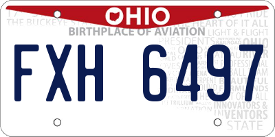 OH license plate FXH6497