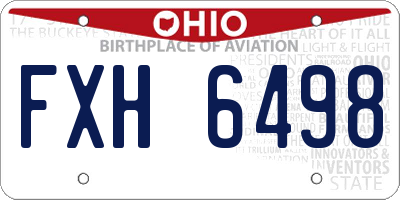 OH license plate FXH6498
