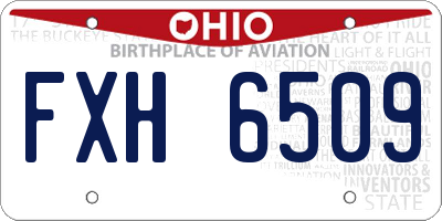 OH license plate FXH6509