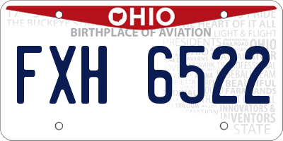 OH license plate FXH6522