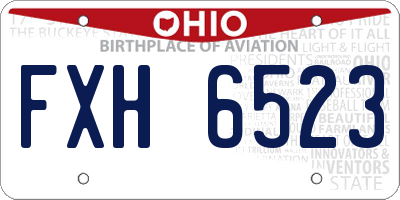 OH license plate FXH6523