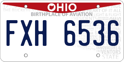 OH license plate FXH6536
