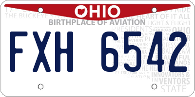 OH license plate FXH6542