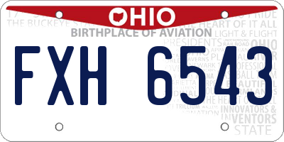OH license plate FXH6543