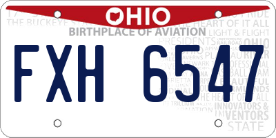 OH license plate FXH6547
