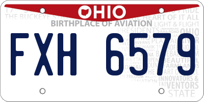 OH license plate FXH6579