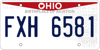 OH license plate FXH6581