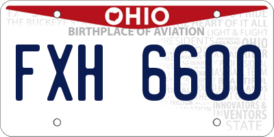 OH license plate FXH6600