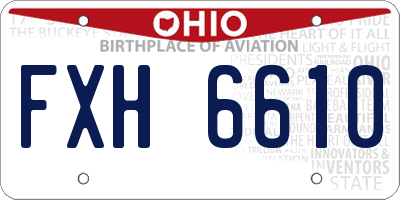 OH license plate FXH6610