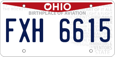 OH license plate FXH6615