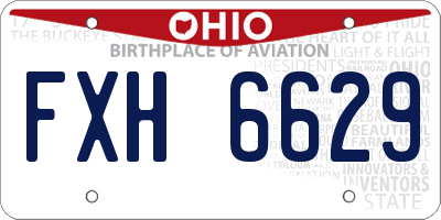 OH license plate FXH6629