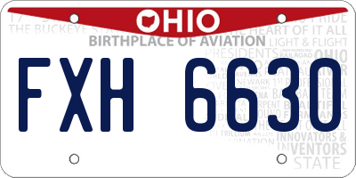 OH license plate FXH6630