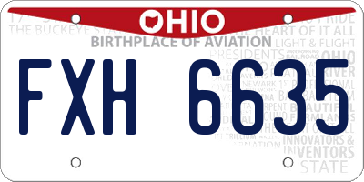 OH license plate FXH6635
