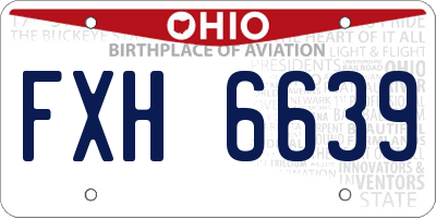 OH license plate FXH6639