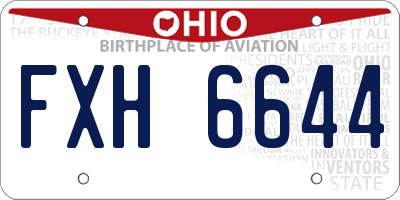 OH license plate FXH6644