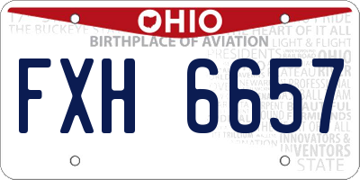 OH license plate FXH6657