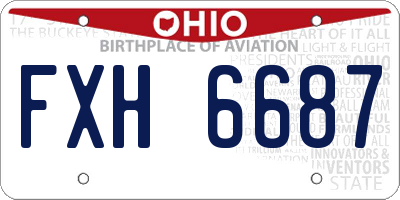 OH license plate FXH6687