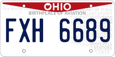 OH license plate FXH6689