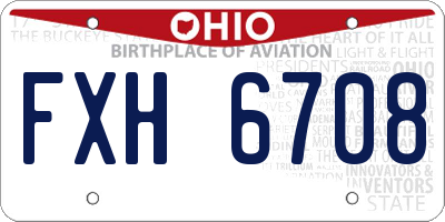 OH license plate FXH6708