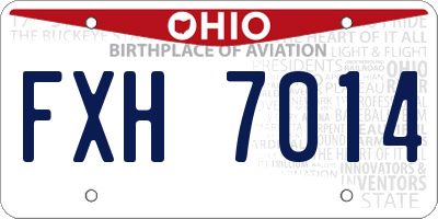 OH license plate FXH7014