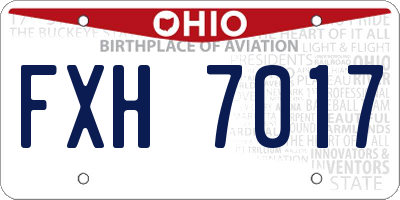 OH license plate FXH7017