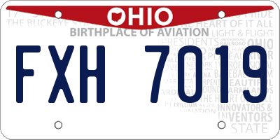 OH license plate FXH7019