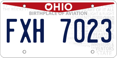 OH license plate FXH7023
