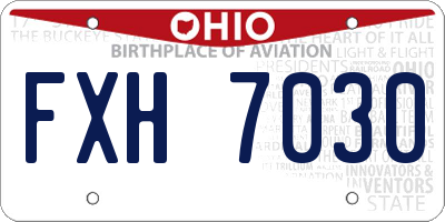 OH license plate FXH7030