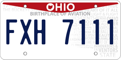 OH license plate FXH7111