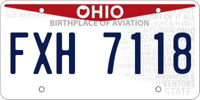 OH license plate FXH7118