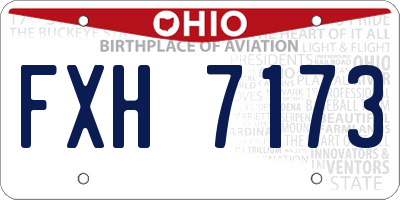 OH license plate FXH7173