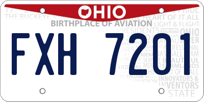 OH license plate FXH7201
