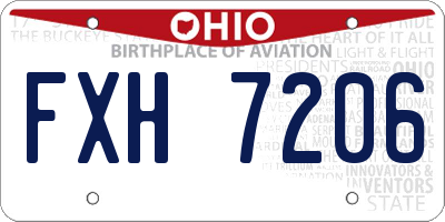 OH license plate FXH7206