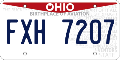 OH license plate FXH7207