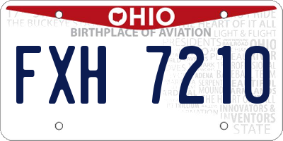 OH license plate FXH7210