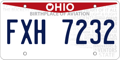OH license plate FXH7232