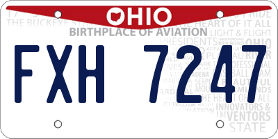 OH license plate FXH7247