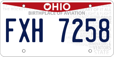 OH license plate FXH7258