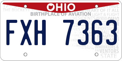 OH license plate FXH7363