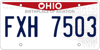 OH license plate FXH7503
