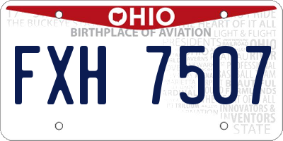 OH license plate FXH7507