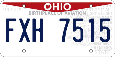 OH license plate FXH7515