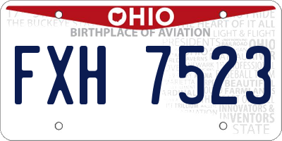 OH license plate FXH7523