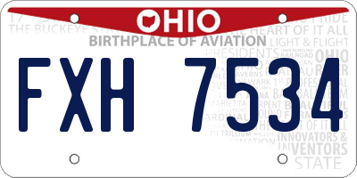OH license plate FXH7534
