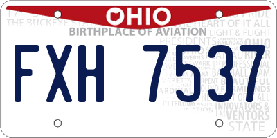 OH license plate FXH7537
