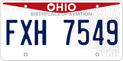 OH license plate FXH7549