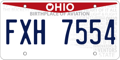 OH license plate FXH7554